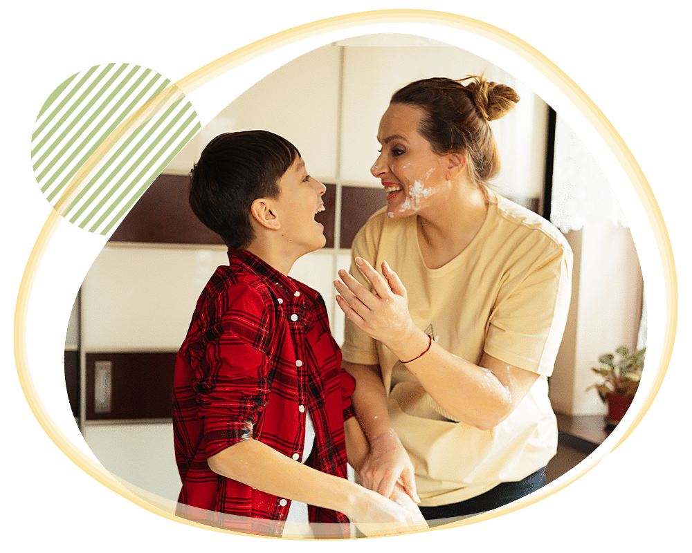 Image of a mother and her son